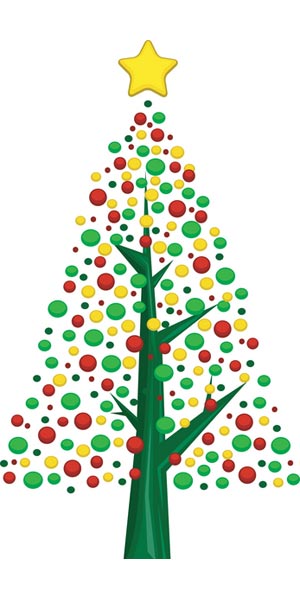 Image showing a christmas tree complete with a five pointed star at the top