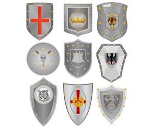 Family Crest Symbols | Image of a selection of knights shields