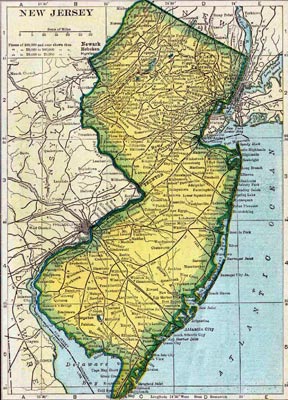 New Jersey Flag - Map