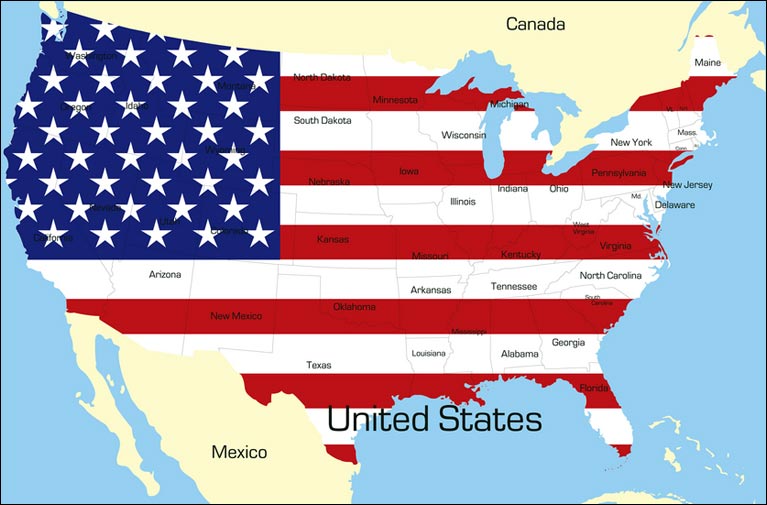 Map of the Individual US States